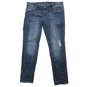 KUT From The Kloth Jeans Womens 12 Blue Boyfriend KP176MA5SF Distressed Denim